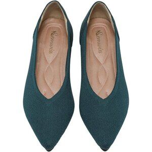 Women Pointed Toe Ballet Green Flat Comfortable Casual Dressy Work Office Shoes